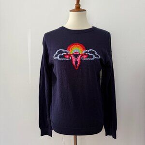 NWT ModCloth Sweater Womens Reproductive System Rainbow M Medium